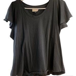 Dark grey Universal Thread T-shirt with ruffle sleeves